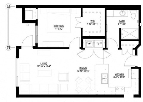 1 Bedroom Floor Plan